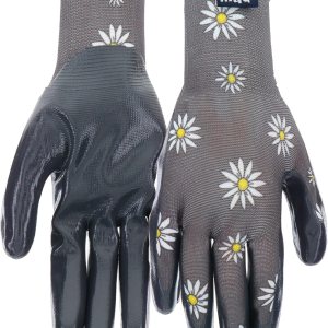 Mud Grip Women’s Daisy Printed Polyester Shell and Flat Nitrile Coated Palm Gardening Gloves, Mud Grip Women’s Daisy Printed Polyester Shell and Flat Nitrile Coated Palm Gardening Gloves,