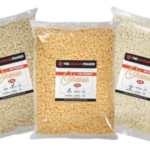 The Sausage Maker – Paquete surtido de queso de alta temperatura – Paquetes de 3, 5 libras – Cheddar, pimiento picante y mozzarella The Sausage Maker – Paquete surtido de queso de alta temperatura – Paquetes de 3, 5 libras – Cheddar, pimiento picante y mozzarella