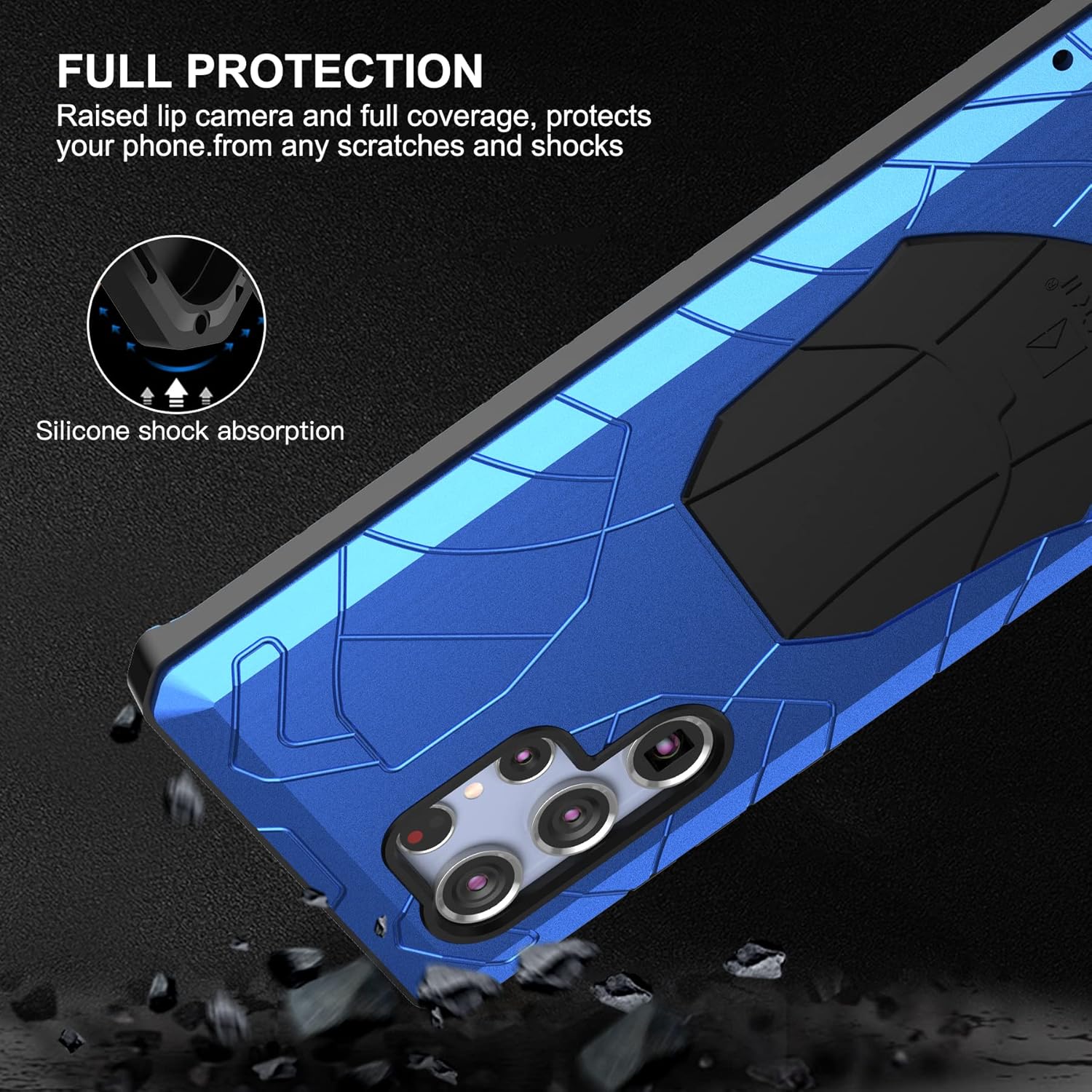 Funda protectora para Galaxy S22 Ultra Metal, Galaxy S22 Ultra resistente, funda protectora de silicona resistente a prueba de golpes para Samsung