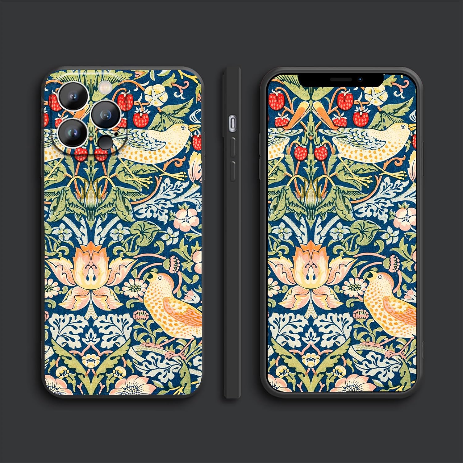 Funda para iPhone 13, diseño de flor de pájaro de fresa, funda de TPU suave para iPhone 13 (6.1 pulgadas)