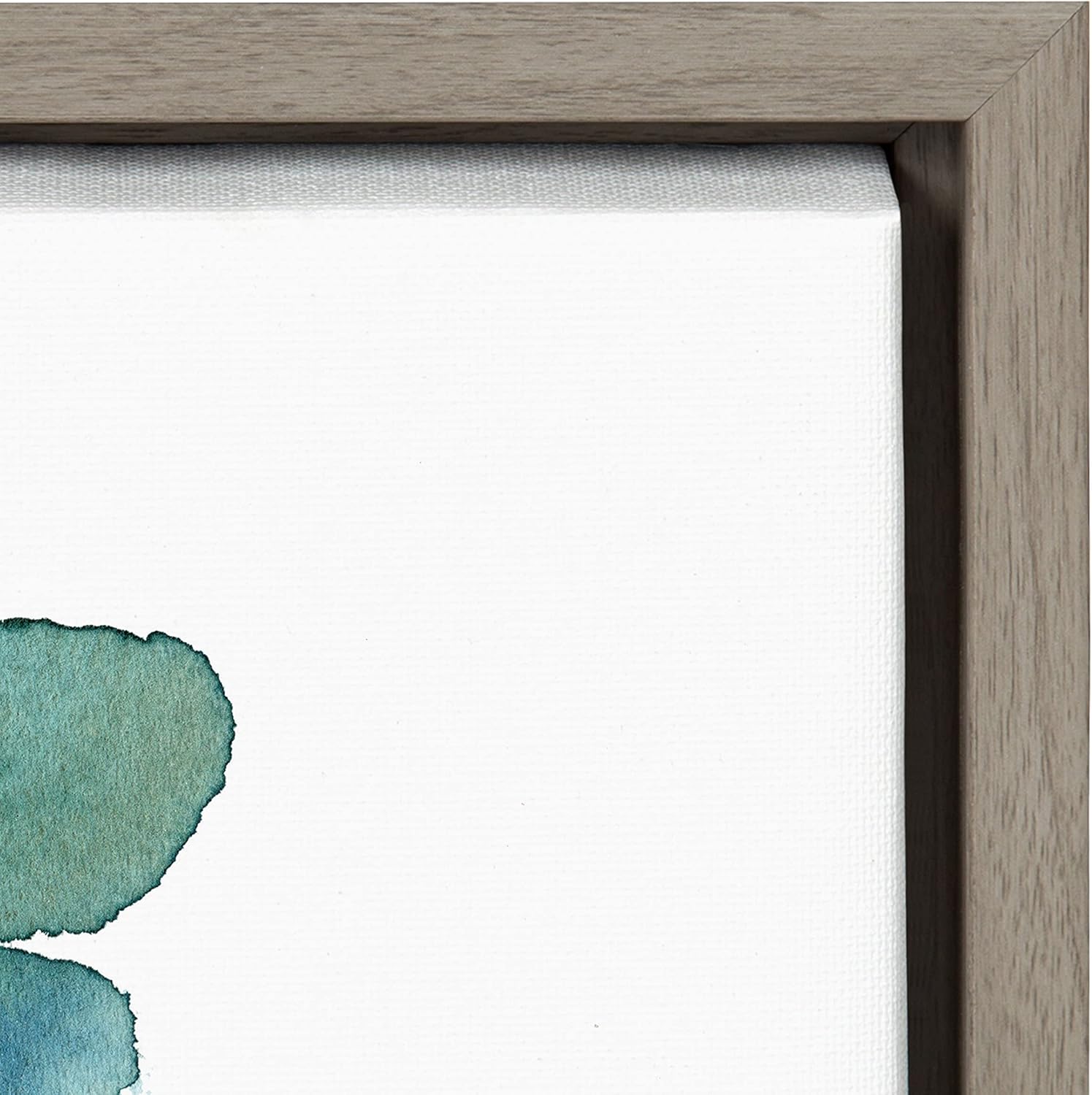 Kate and Laurel Sylvie Tropic Leaves – Lienzo decorativo para pared con marco azul por Sara Berrenson, 23 x 33 pulgadas, gris, arte tropical para