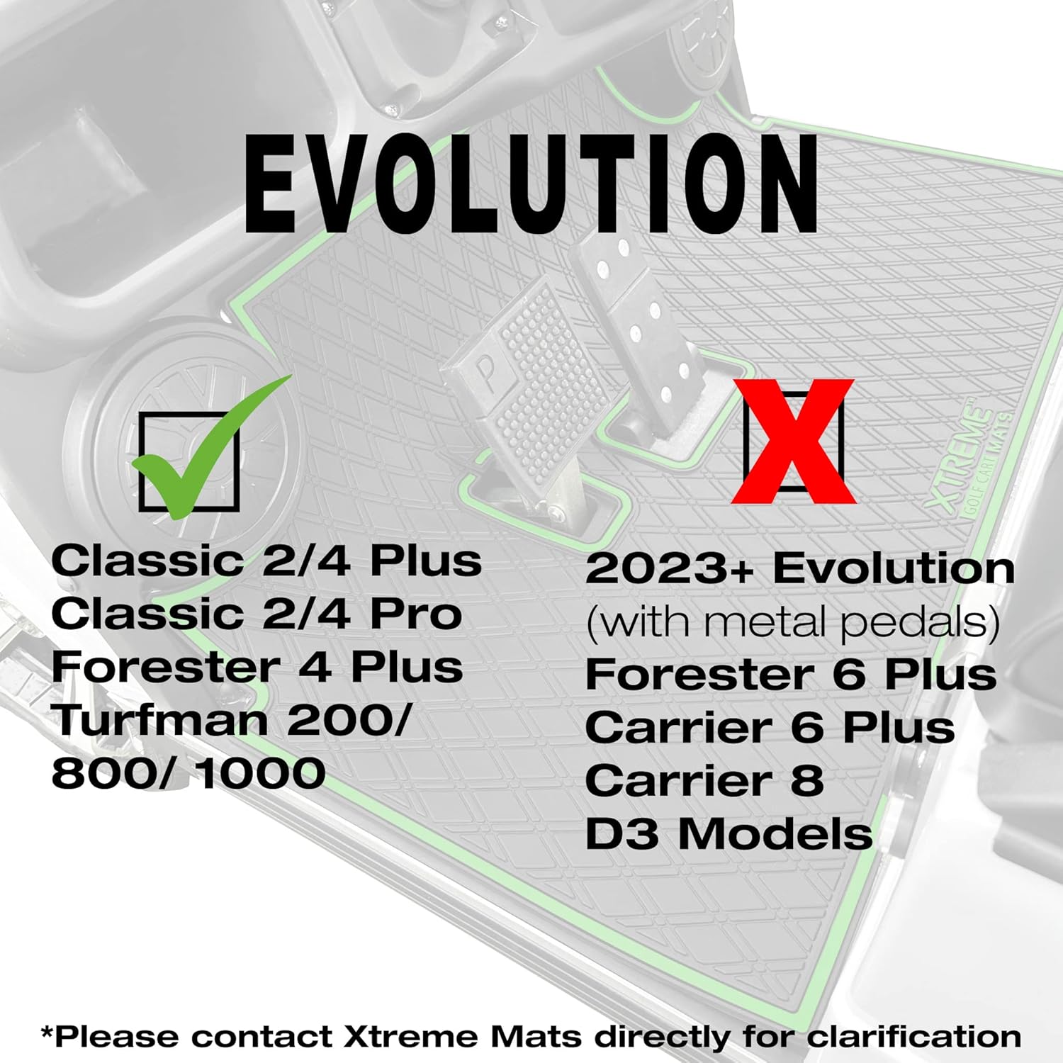 Xtreme Mats Evolution – Tapete para carrito de golf, cobertura completa para carrito de golf, protege el suelo del equipo original, solo se adapta a