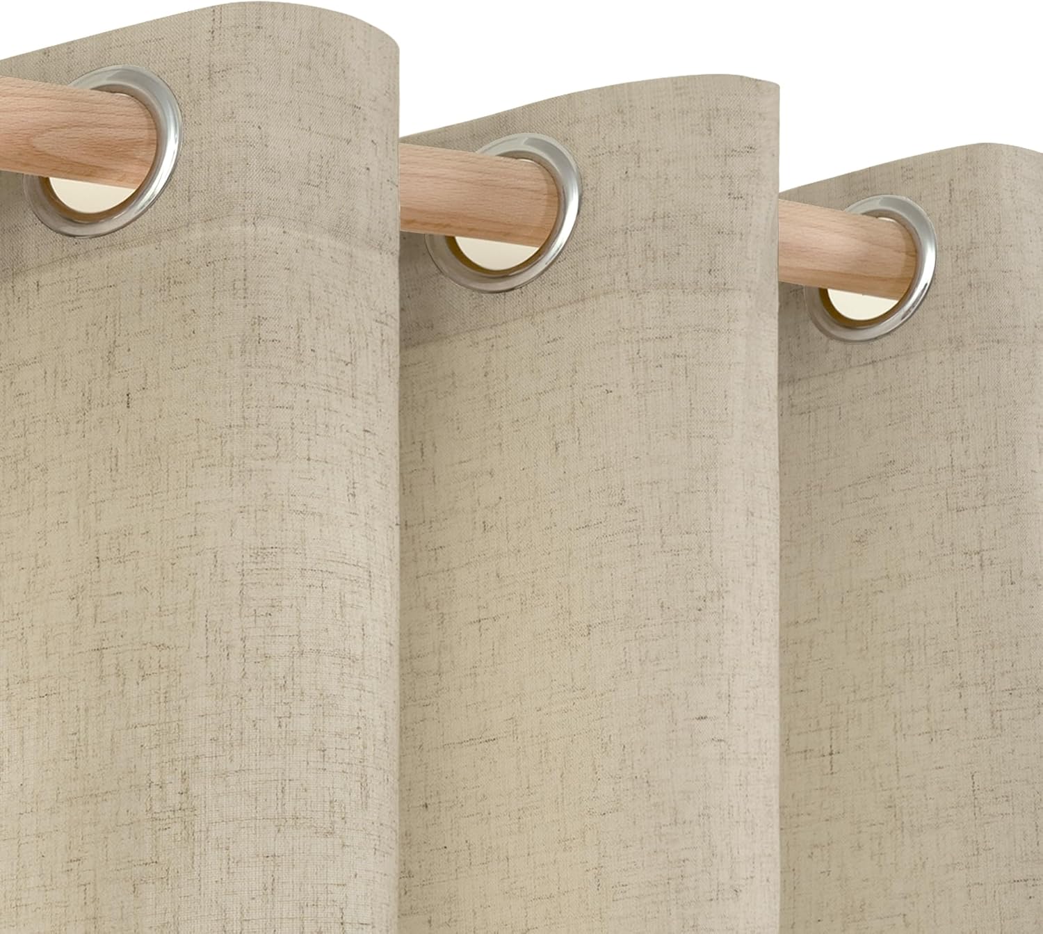 YoungsTex Cortinas de lino de arpillera de 54 pulgadas de largo, 2 paneles con ojales, cortinas cortas con textura de lino para filtrar la luz,