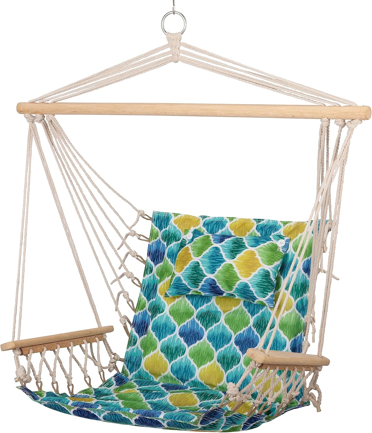 Backyard Expressions – Columpio reversible para colgar  máximo 275 libras  Barra esparcidora de madera  para cualquier espacio interior o exterior