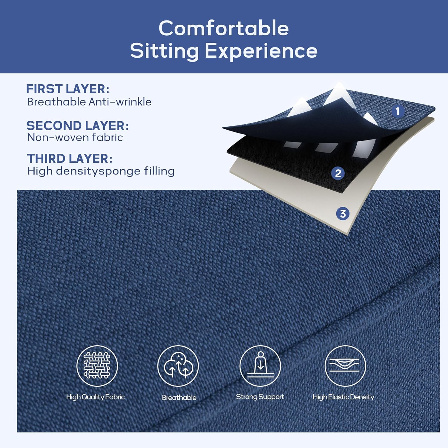 HUIMO Silla decorativa con otomana, sillón tapizado con botones, sofá de tela de lino, silla de lectura para sala de estar, silla para dormitorio,