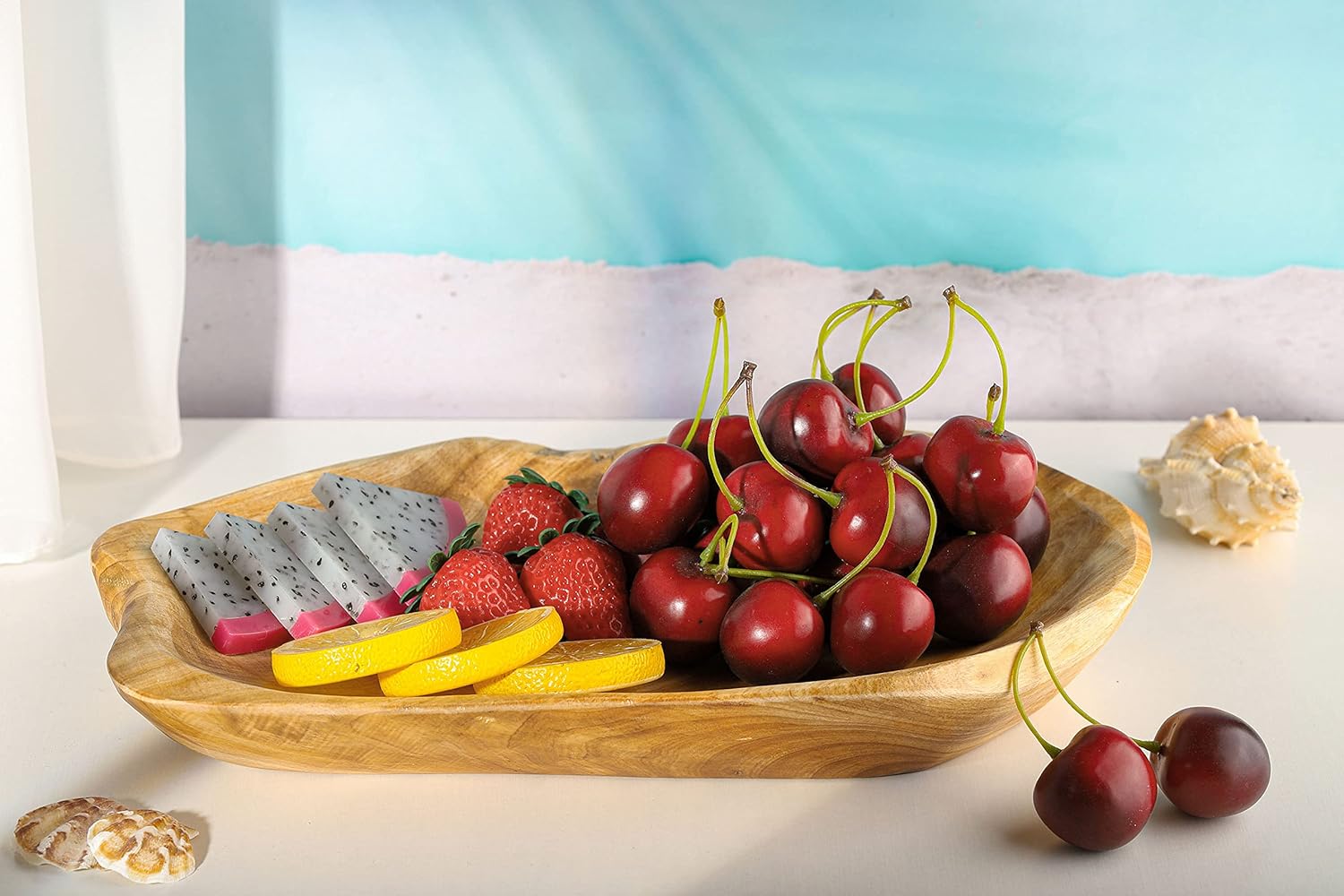 Jovivi Cuenco de madera de abeto natural, plato de madera hecho a mano, platos de madera para sándwich, pan, ensalada de frutas, aperitivos, masa,
