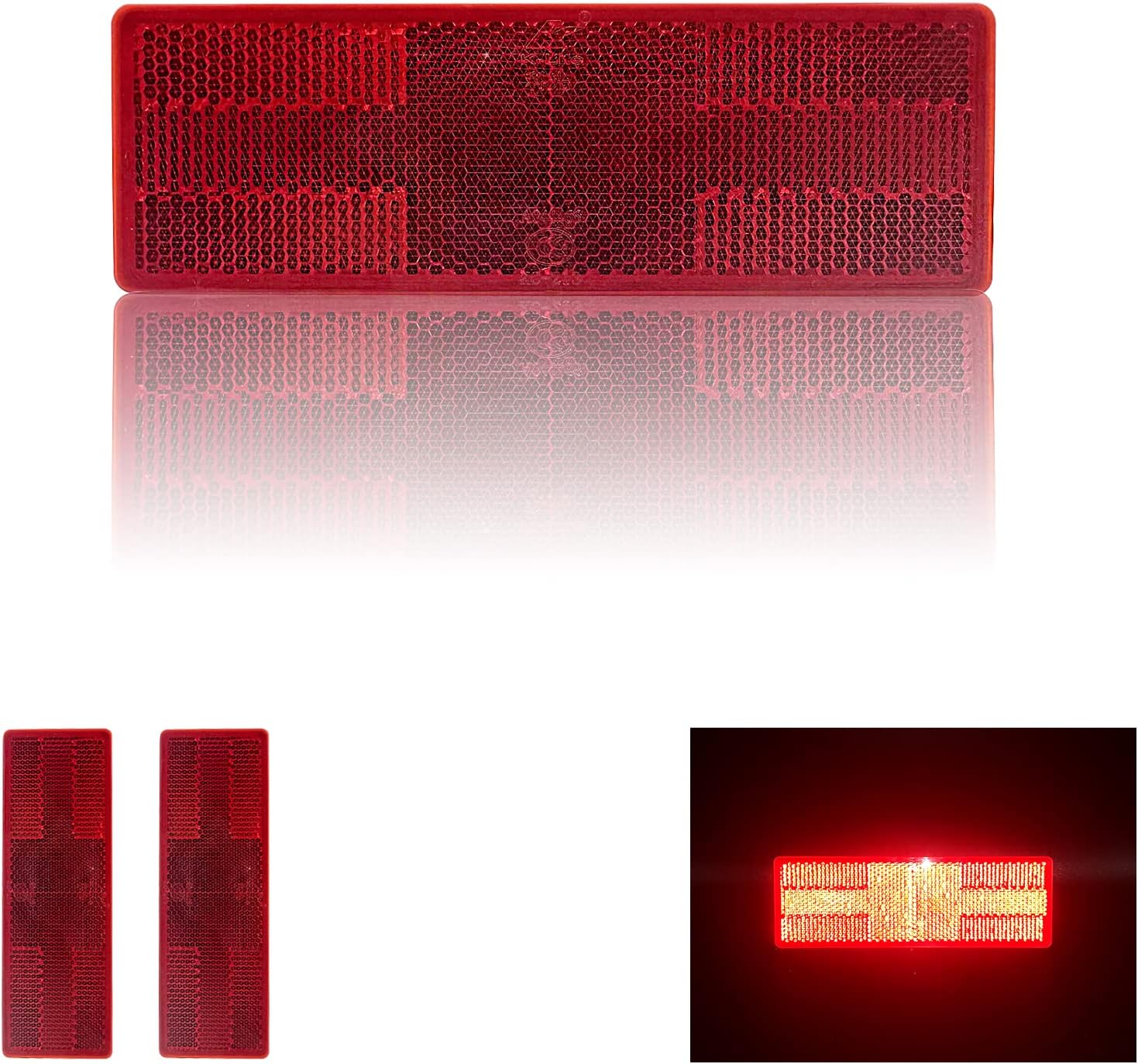 Reflector 150X50mm autoadhesivo rectángulo de seguridad impermeable para entrada de buzón remolque