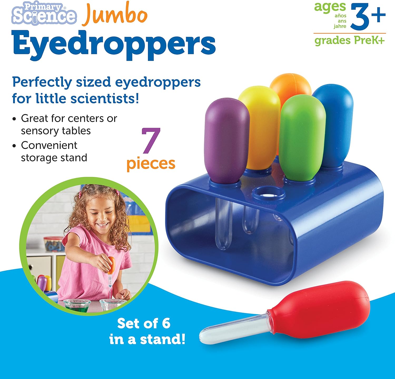 Learning Resources juego de 6 goteros jumbo con soporte - Imagen 7