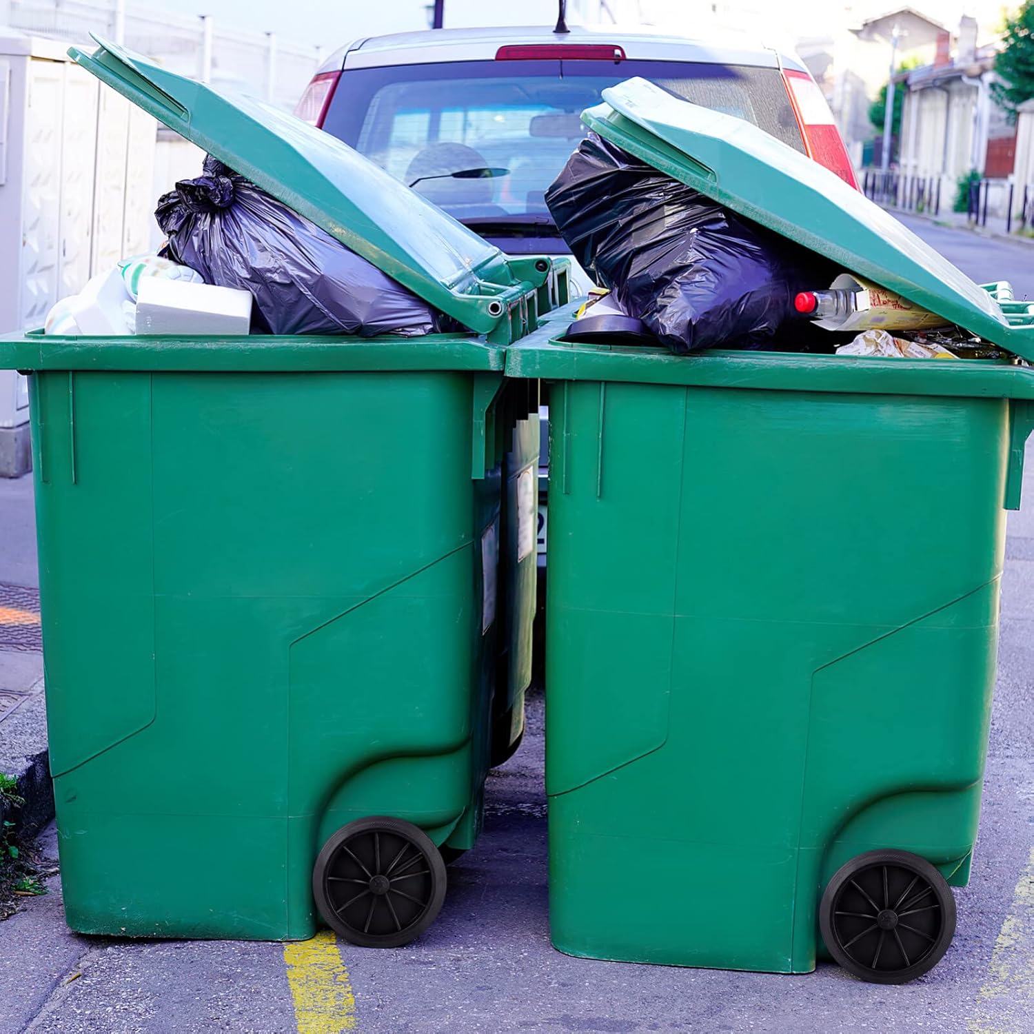 Zerodeko 1 juego de ruedas de cubo de basura de plástico de repuesto, ruedas de cubo de basura con eje hueco, ruedas de repuesto, polea, accesorios