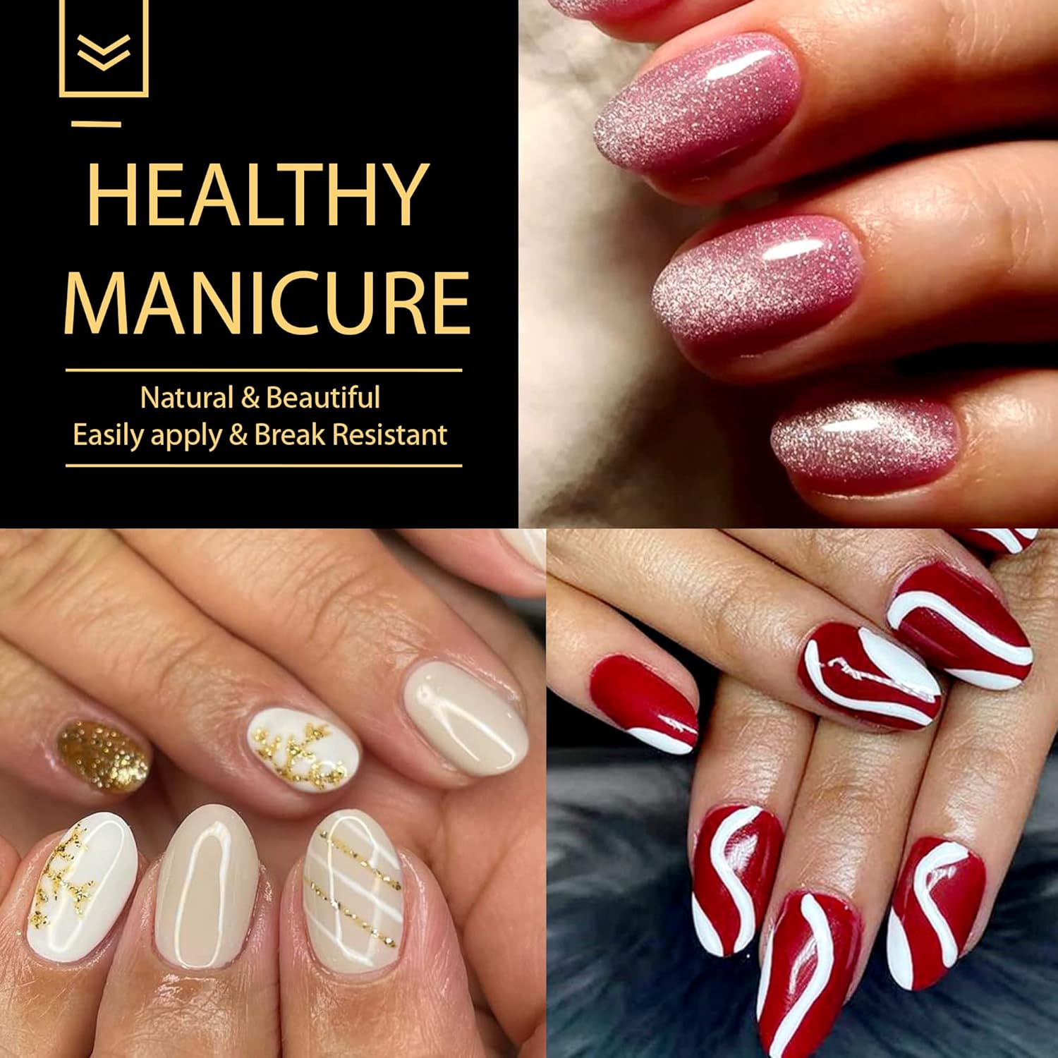 UNA GELLA Puntas de uñas de gel suave, 240 uñas cortas redondas a presión, 12 tamaños ovalados, uñas postizas de almendra, extensión de uñas de