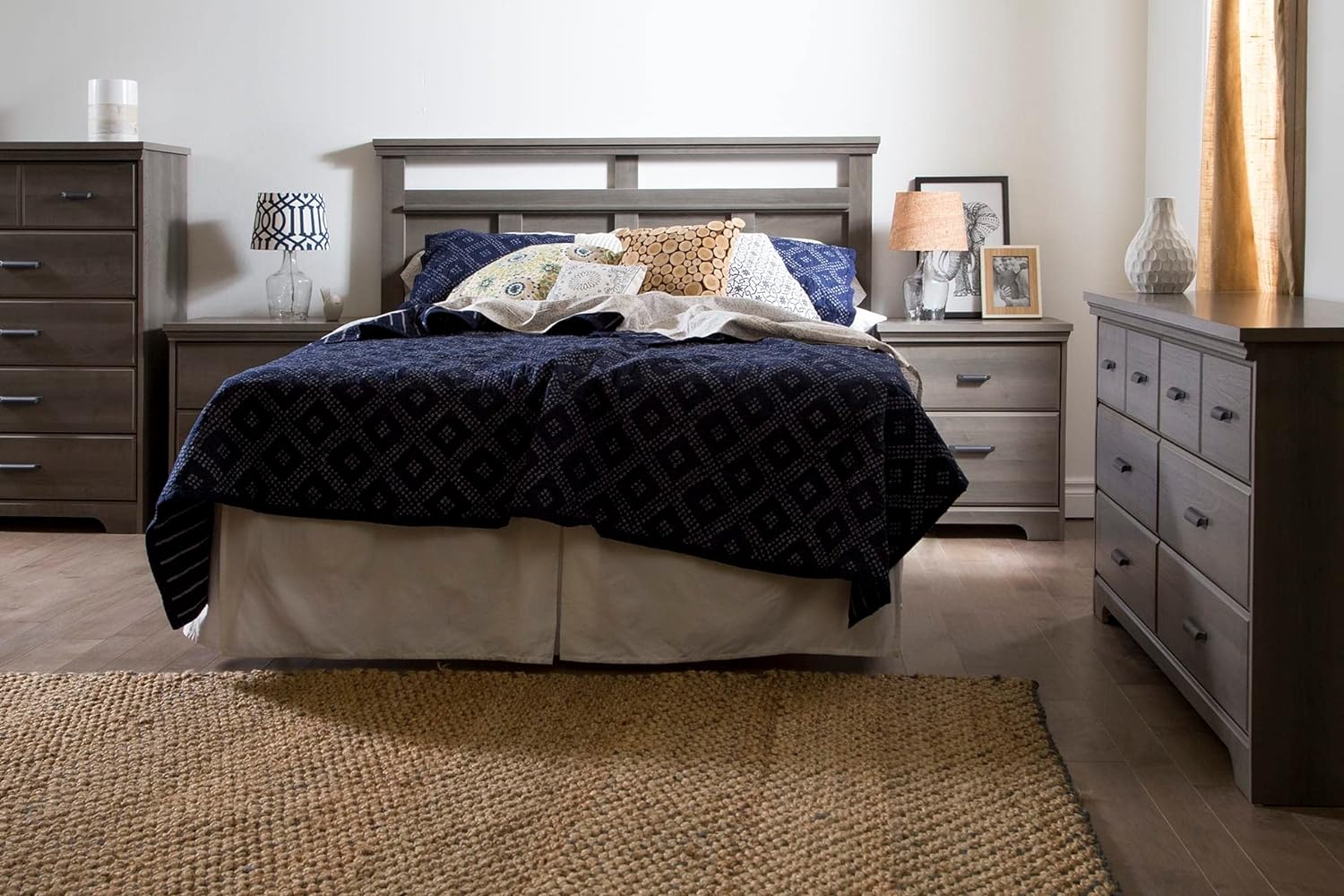 Cabecero South Shore, colección Versa, para camas de tamaño queen, color roble dorado, Madera