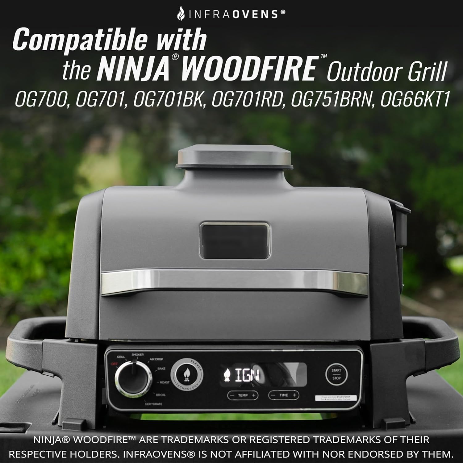Estante de acero inoxidable para parrilla y ahumador Ninja Woodfire, OG701 OG751 7 en 1 Wood Fire Electric Master Grill Accesorios para freidora de
