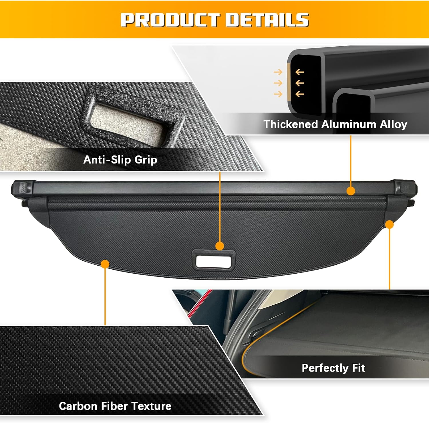 Cubierta de carga para Mazda CX-50 2023 2024, cubierta trasera retráctil mejorada compatible con Mazda CX-50, cubierta de seguridad para maletero,