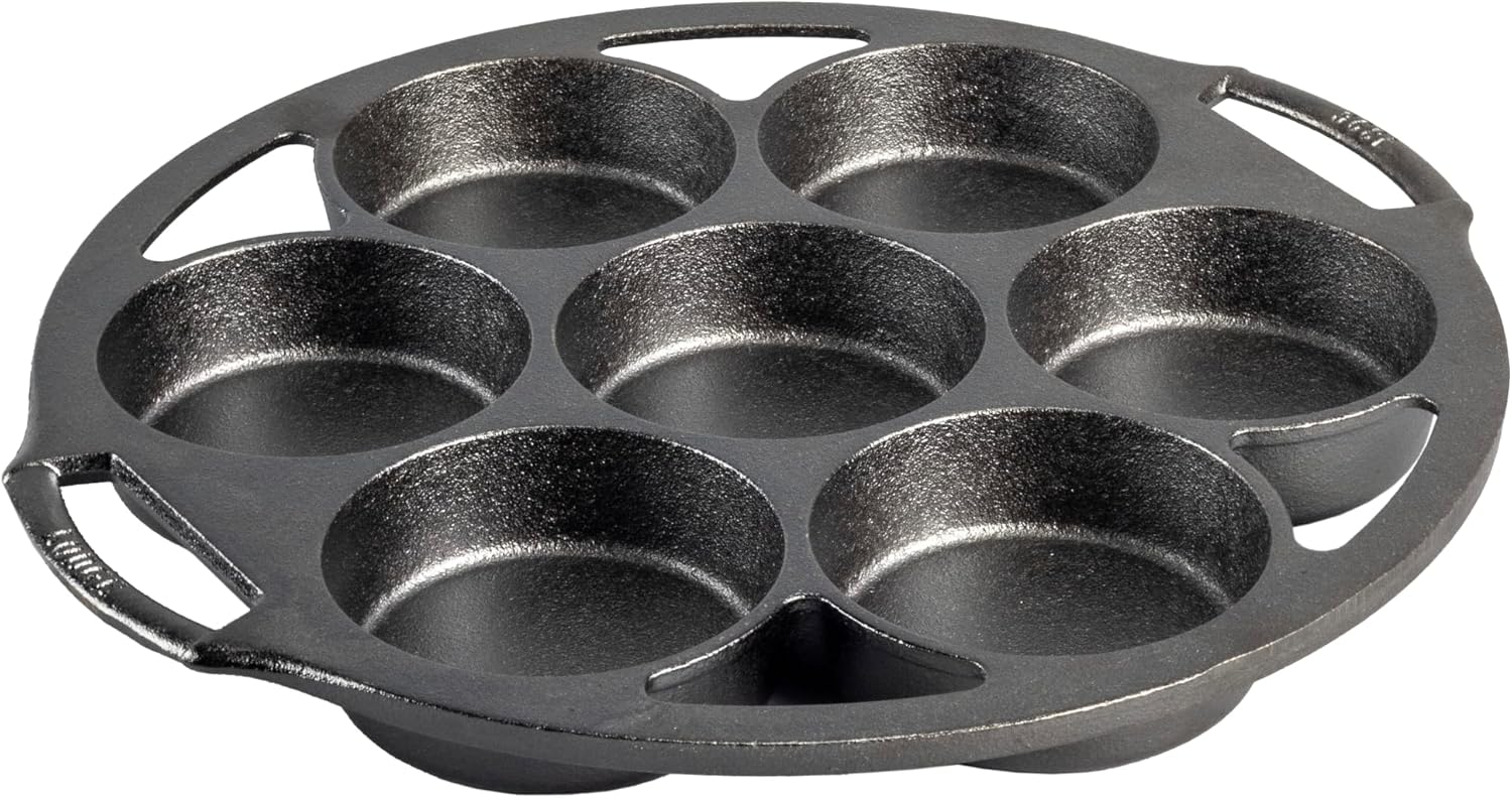 Lodge Mini molde para pasteles de hierro fundido sazonado, 7 impresiones