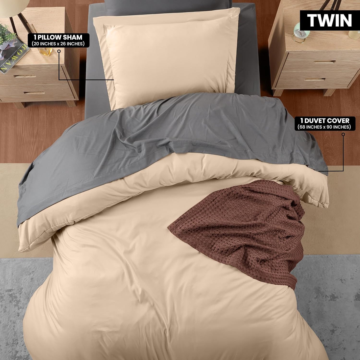 Utopia Bedding Juego de funda de edredón de tamaño individual  1 funda de edredón con 1 funda de almohada  Funda de edredón de 2 piezas con cierre