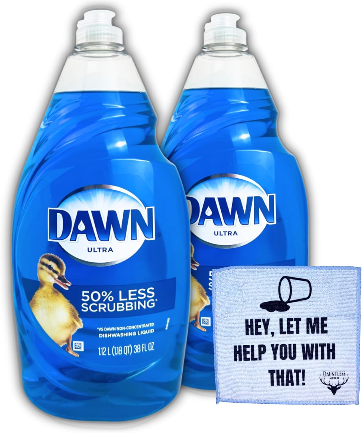 Dawn, Ultra – Líquido para lavar platos, aroma original, detergente total de 76 onzas, paquete de 2 a 38 onzas líquidas, paquete con 8 x 8 pulgadas,