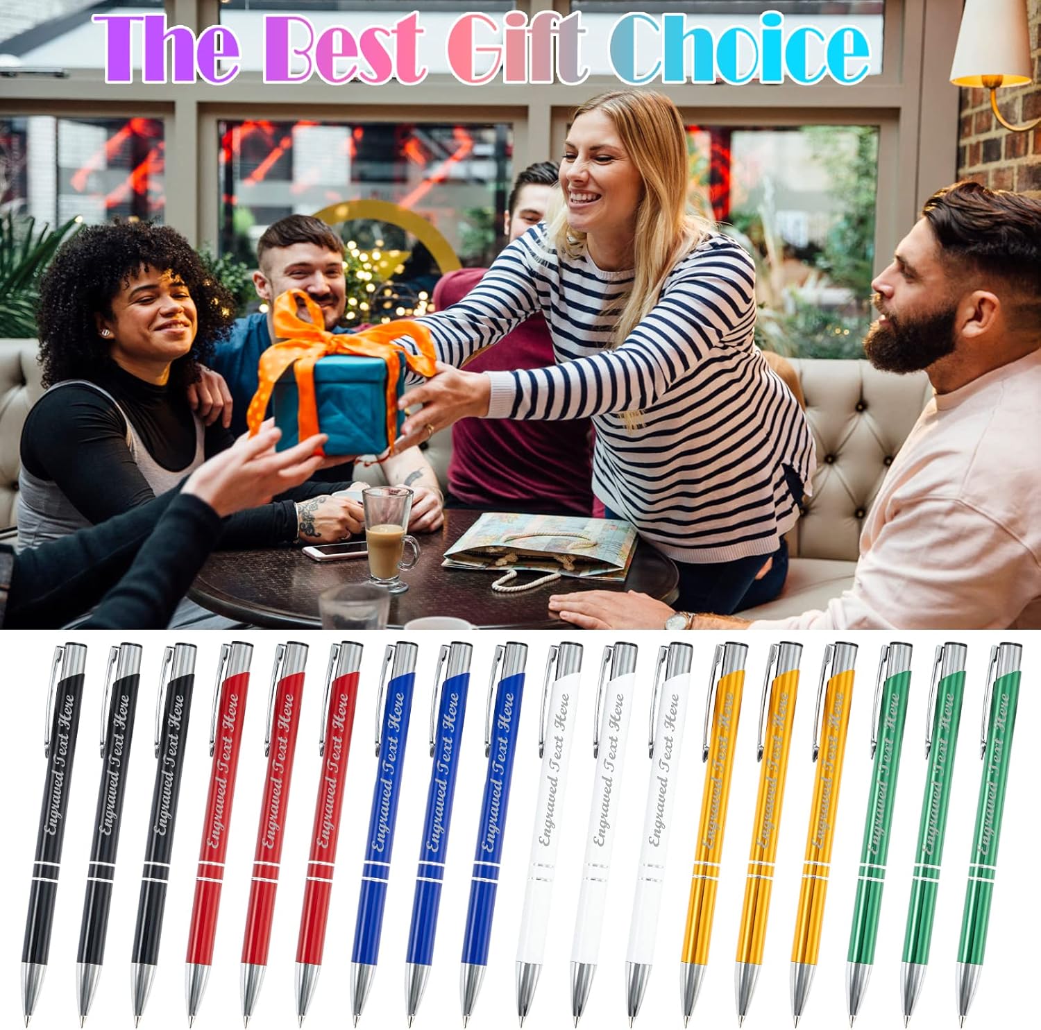 Bolígrafos personalizados a granel con grabado sin nombre, bolígrafo de impresión personalizada, bolígrafo de metal pastel, regalo personalizado