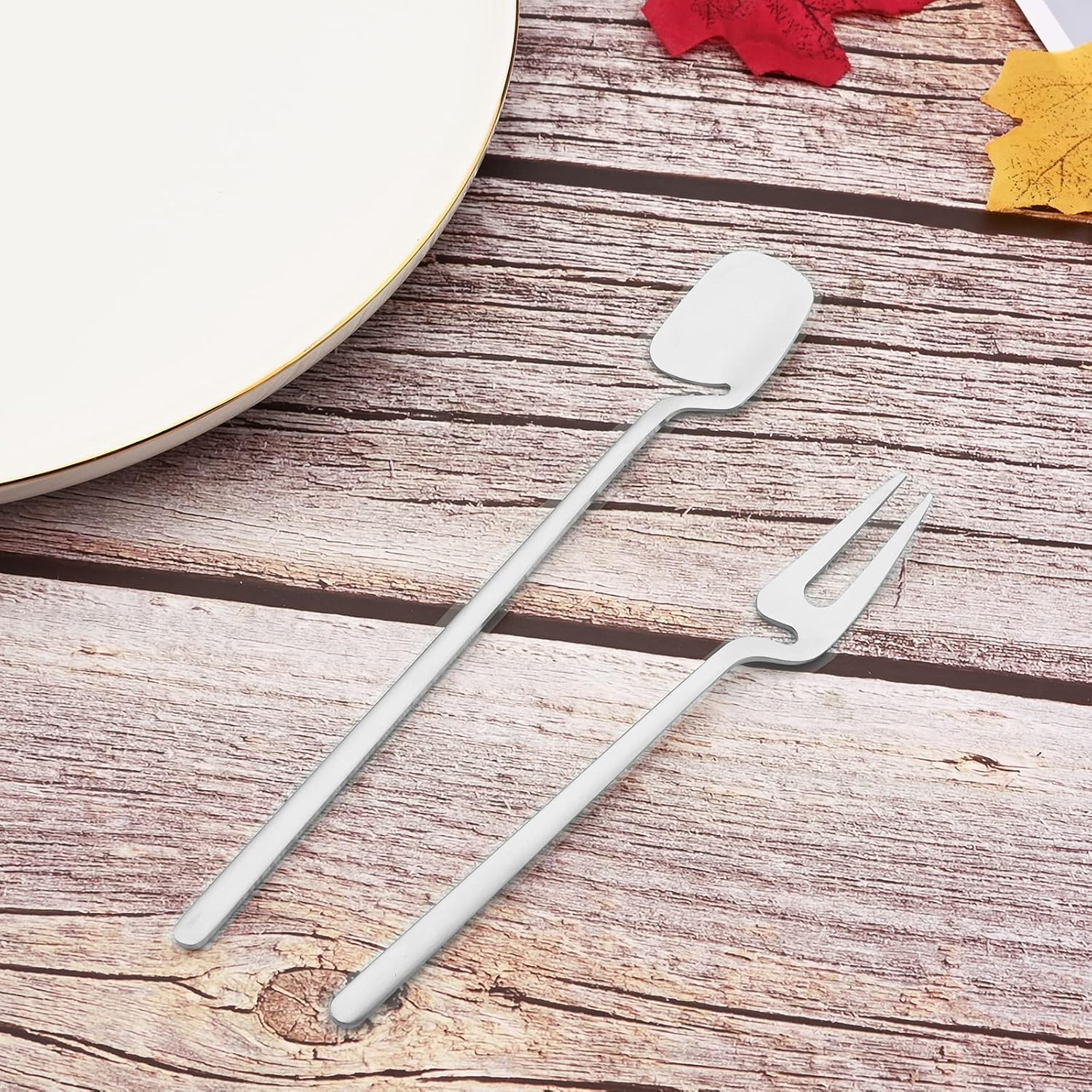 JASHII 8 cucharas de mango largo para colgar, cuchara de té helado, cuchara de café, cucharas agitadoras de acero inoxidable 304 para té, postre,