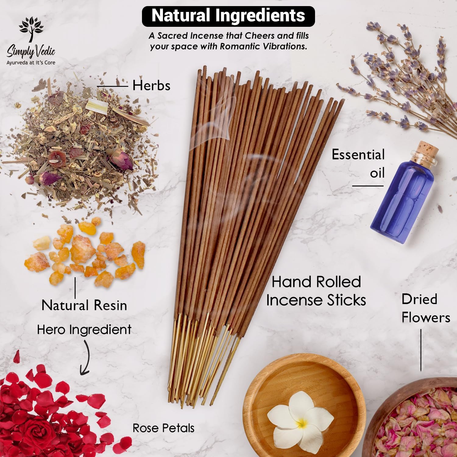 Varillas de incienso rosa de 8.82 oz (aproximadamente 135 varillas de incienso de alta calidad + soporte de incienso)  Dura 60 minutos, ideal para