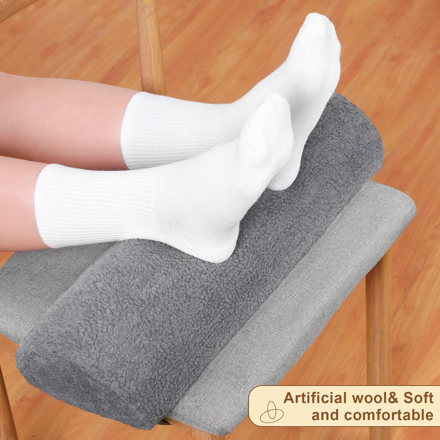 Cojín reclinable para reposapiés para sofá con funda para media luna, almohada debajo de la rodilla, para dormir de espalda y aliviar el dolor, 19.7