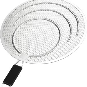 INYOU Pantalla contra salpicaduras para sartén de 13.4 pulgadas, pantalla de salpicaduras de grasa de acero inoxidable para cocinar, resistente al INYOU Pantalla contra salpicaduras para sartén de 13.4 pulgadas, pantalla de salpicaduras de grasa de acero inoxidable para cocinar, resistente al