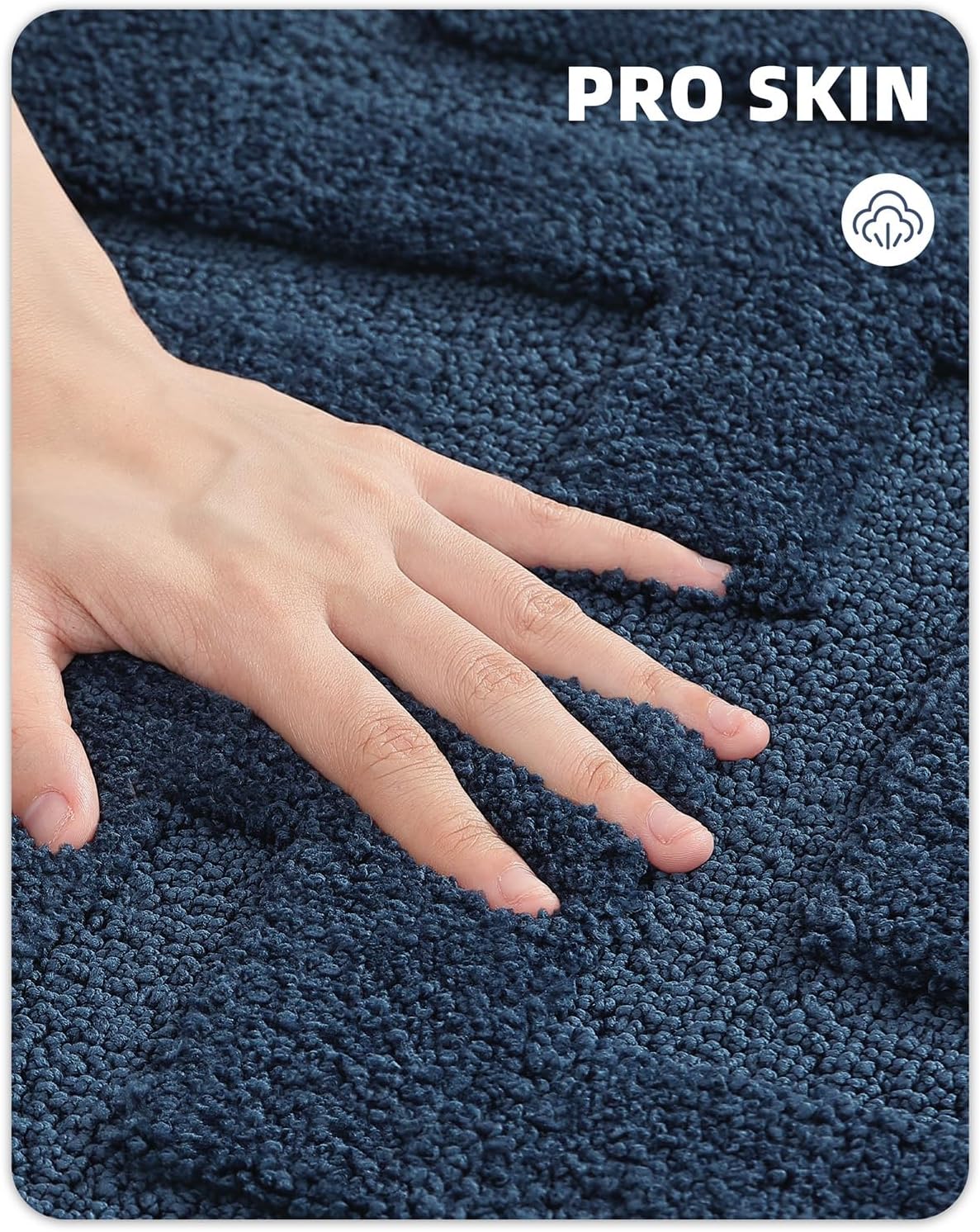 Color G – Alfombras de baño azul marino, refresca tu baño con una alfombra de baño absorbente de microfibra azul oscuro, antideslizante, suave,