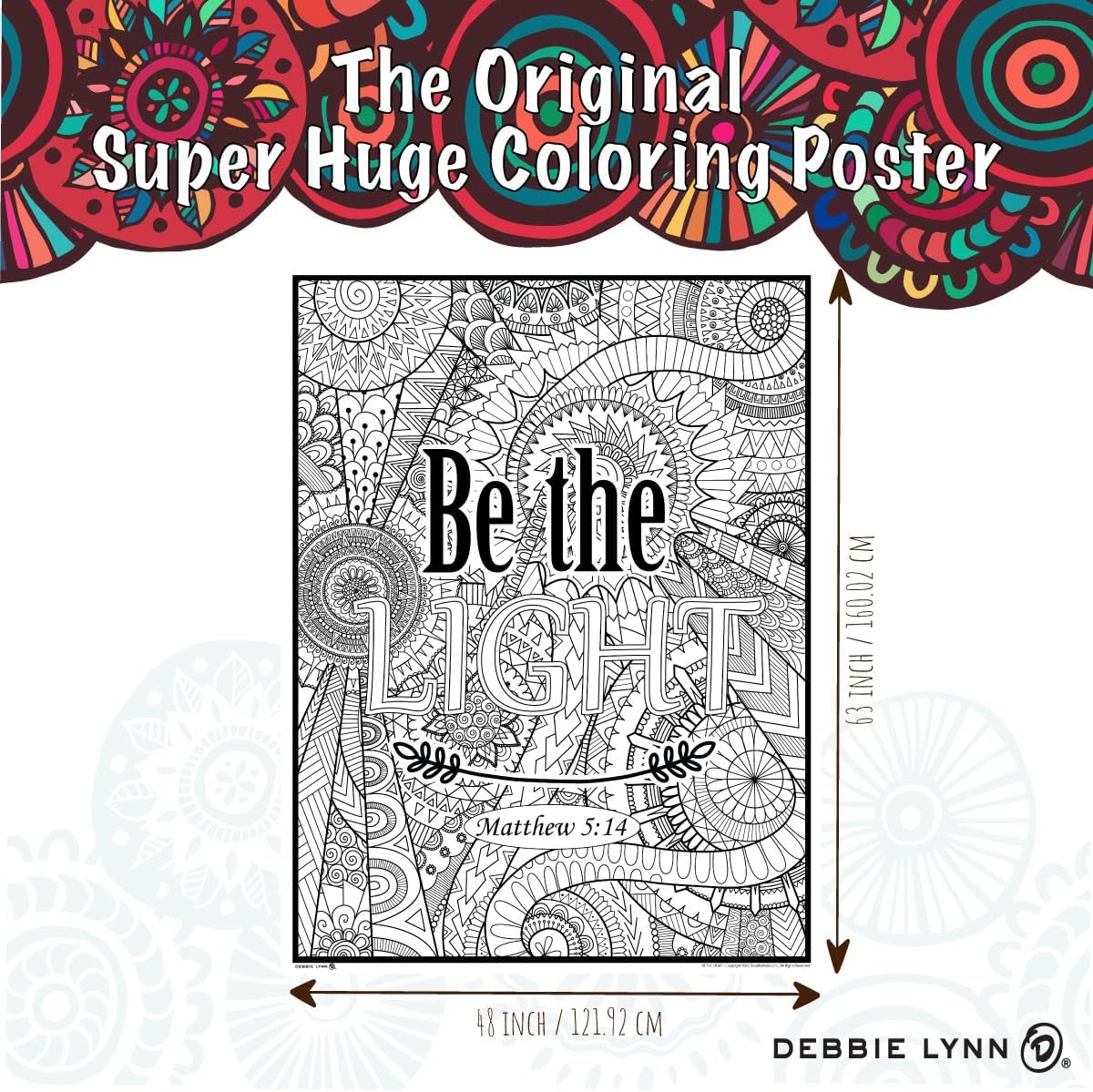 Debbie Lynn  El póster original jumbo para colorear. Enorme formato de 48 x 63 pulgadas, el más grande del mercado. Elige entre 12 grandes diseños