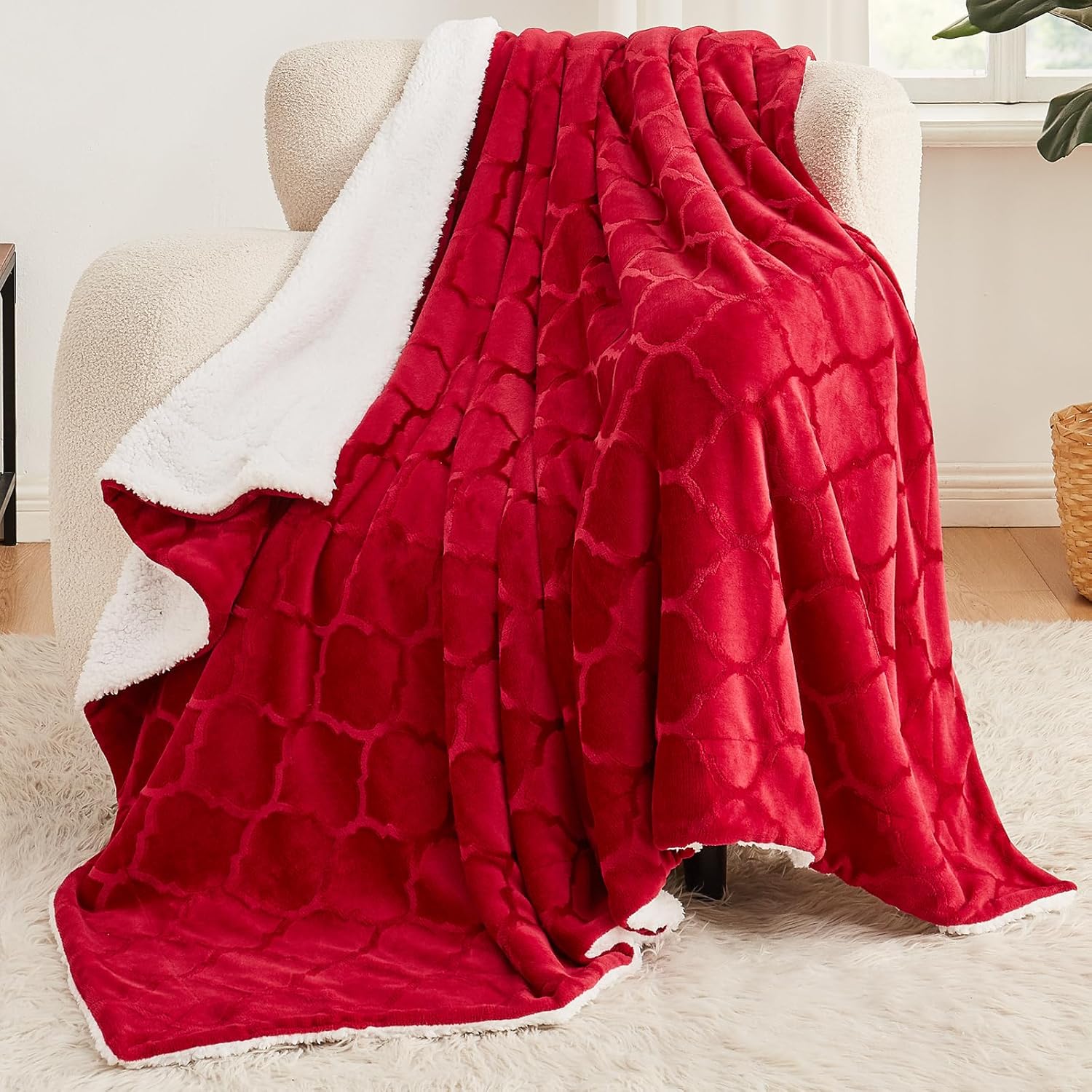 L’AGRATY Manta Sherpa  Manta de felpa para cama  Manta suave y mullida de 50 x 60 pulgadas  Manta cálida y esponjosa para silla y sofá  Manta de