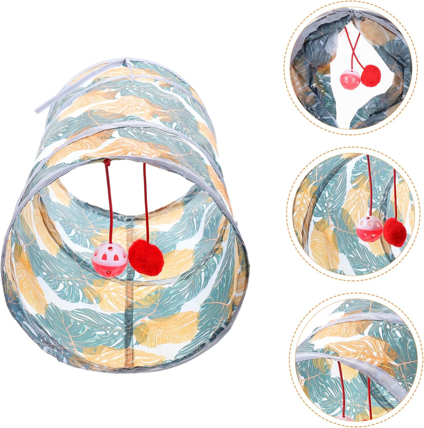 POPETPOP 3 piezas de túnel de mascotas plegable para gatos, juguetes interactivos para gatos, túnel de cama, accesorios de conejo para conejos,