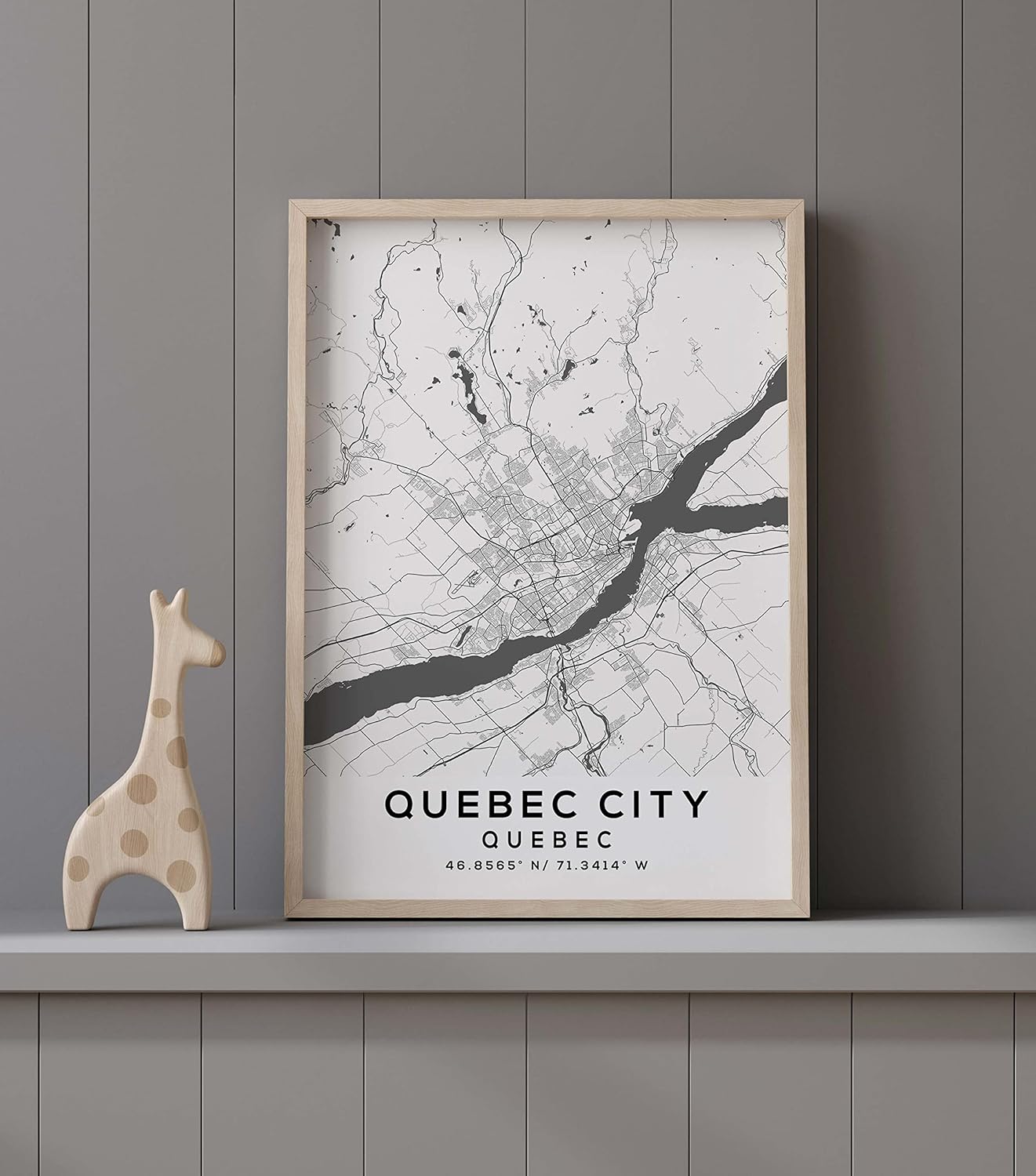 Map of Quebec City, Quebec, Light 2 (18×24)