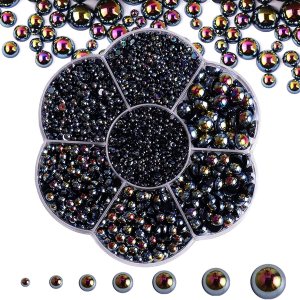 5600 perlas semicirculares de imitación con parte trasera plana para manualidades, 7 tamaños para manualidades, manualidades, joyería, zapatos, 5600 perlas semicirculares de imitación con parte trasera plana para manualidades, 7 tamaños para manualidades, manualidades, joyería, zapatos,