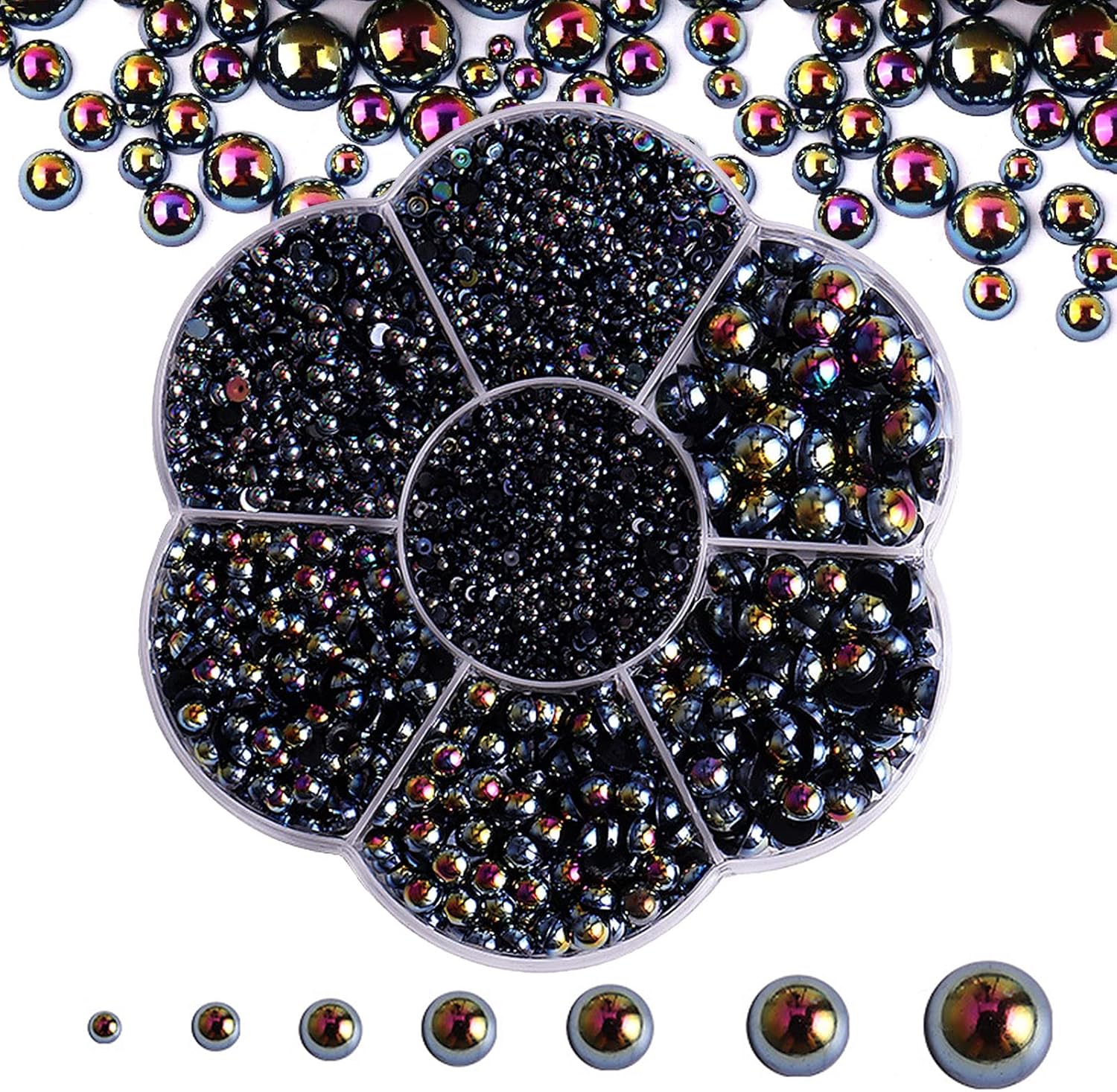 5600 perlas semicirculares de imitación con parte trasera plana para manualidades, 7 tamaños para manualidades, manualidades, joyería, zapatos,