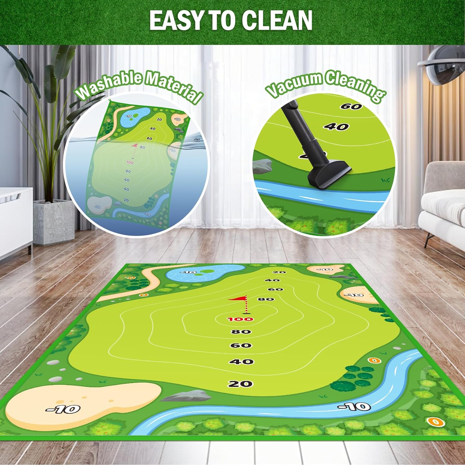 Juego de astillado de golf, tapete de entrenamiento de golf para adultos, familia, niños, interiores y exteriores, juguetes de patio trasero