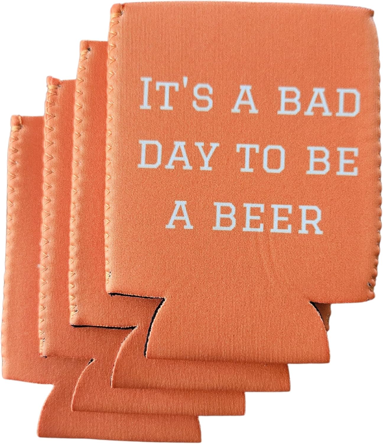 It’s a Bad Day To Be A Beer (paquete de 4) (6 colores) – Funda enfriadora de latas para fiestas en estacionamiento, campo de golf, fiestas al aire