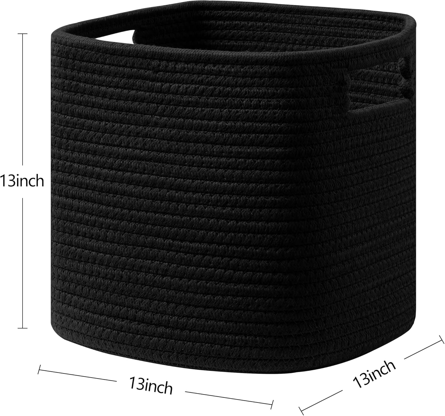 UBBCARE Juego de 4 cestas de almacenamiento de 13 x 13 x 13 pulgadas, cesta de cuerda de algodón para estantes, juguetes, libros, cubos de