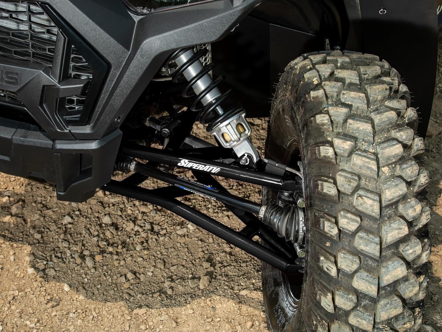 SuperATV Brazos A de desplazamiento delantero de 1.5 pulgadas para Polaris RZR XP 1000  XP 4 1000 2014-2021  Se adapta a neumáticos más grandes