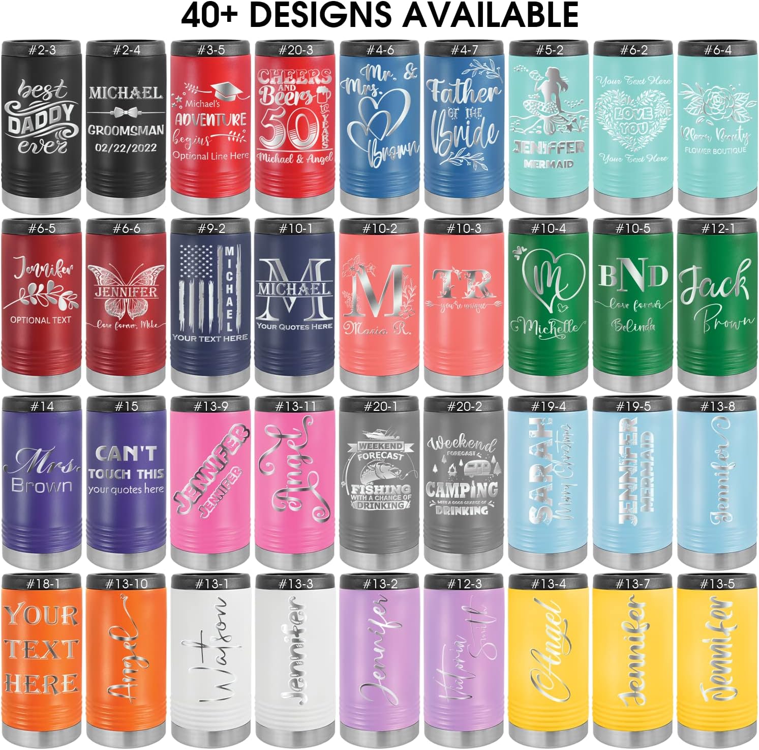 iProductsUS – Enfriador de latas delgado personalizado para latas delgadas de 12 onzas, soporte para latas delgadas de acero inoxidable con