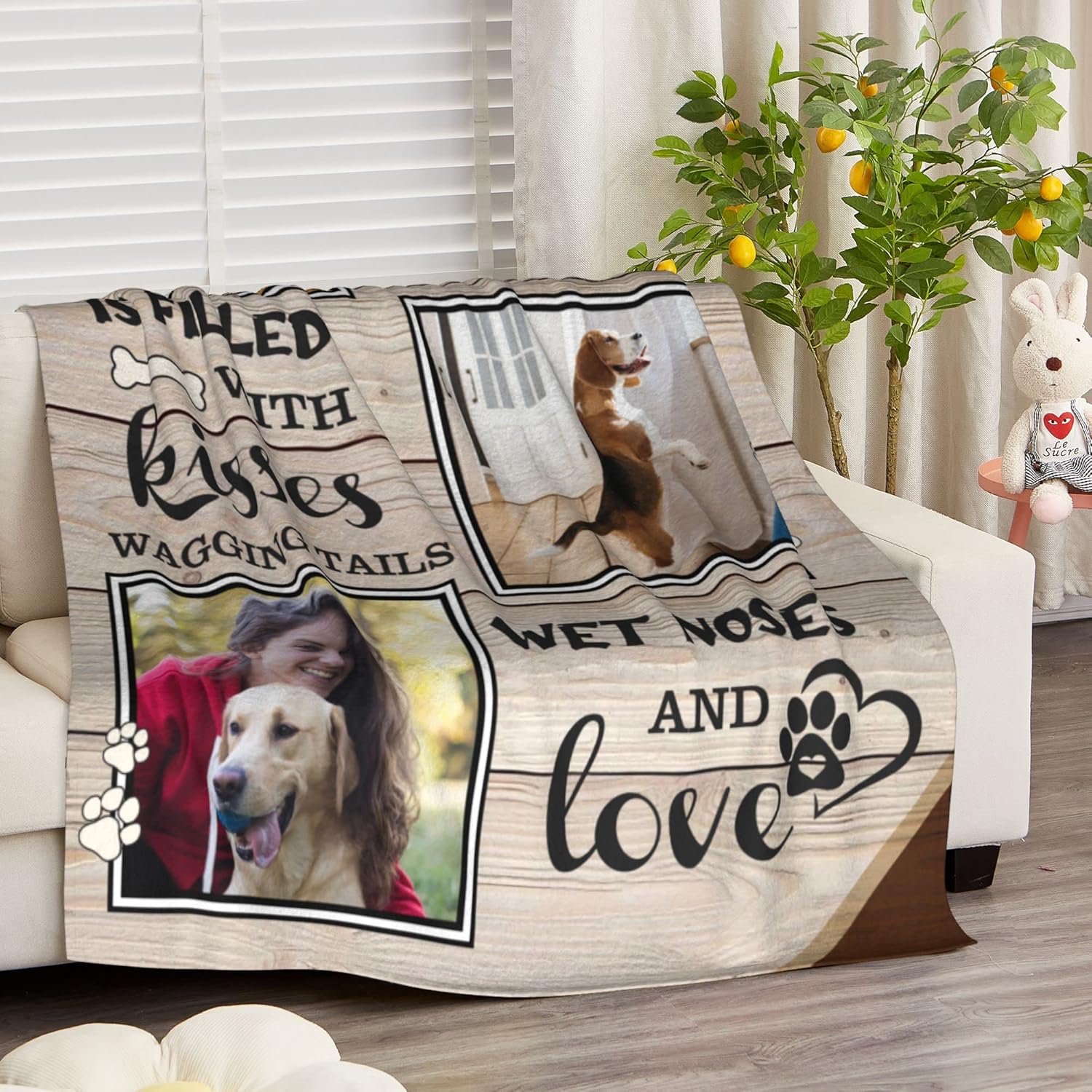 Manta personalizada para perros con fotos, regalos personalizados para los amantes de los perros de mascotas, manta personalizada para cachorros