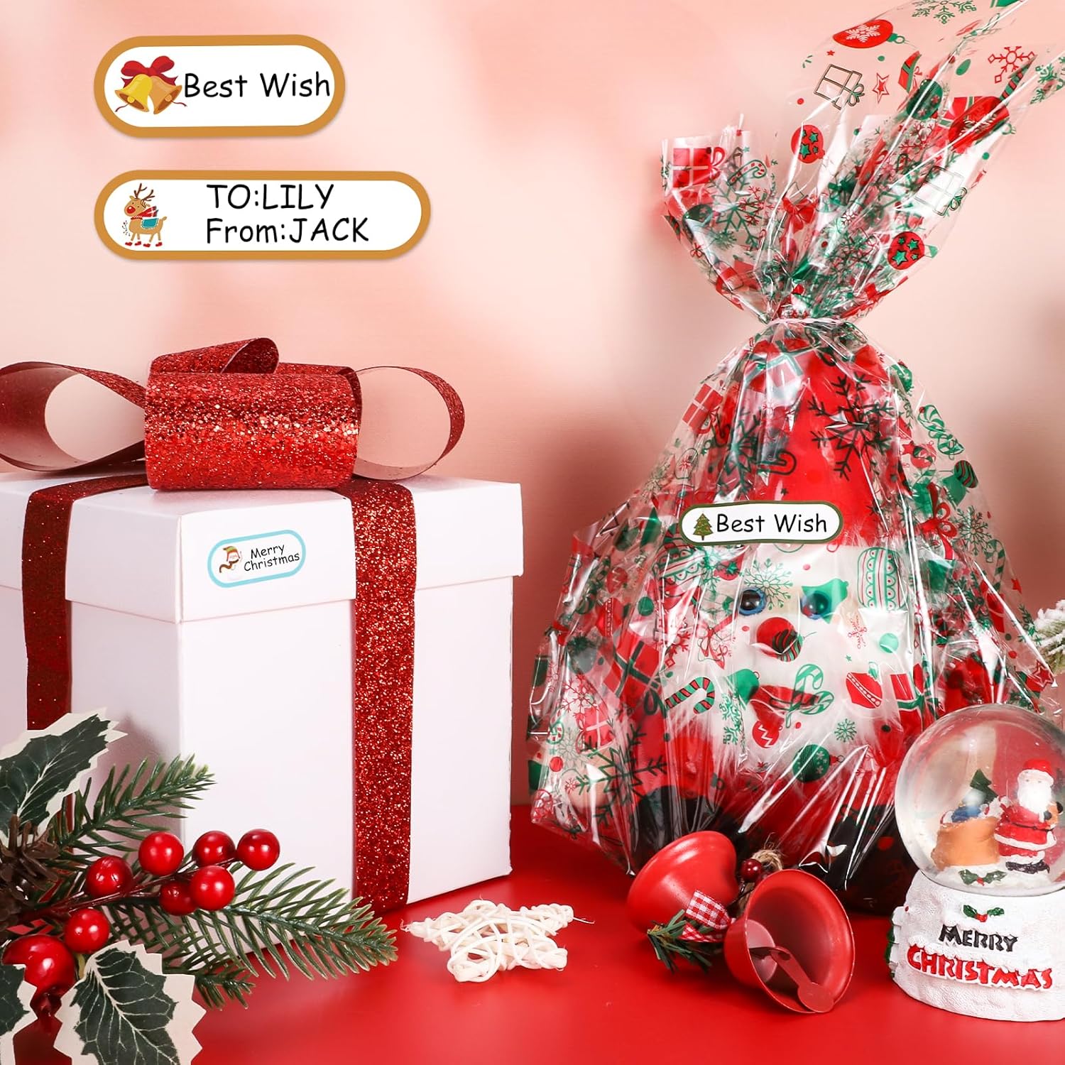 480 etiquetas adhesivas de nombre de Navidad, etiquetas de Navidad para regalos, etiquetas de regalo de Navidad, etiquetas autolaminables multiusos