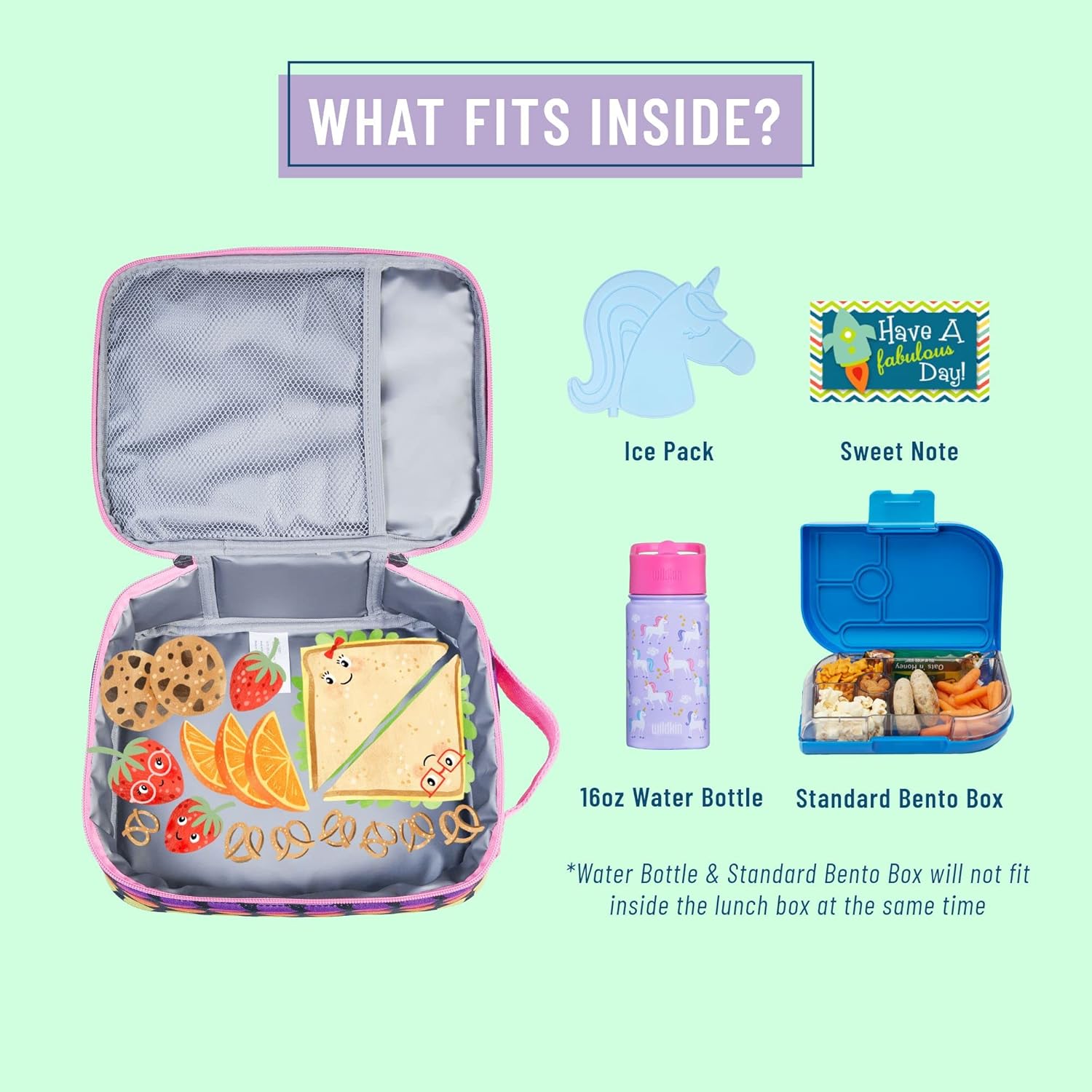 Wildkin Lonchera ecológica para niños y niñas, perfecta para la lonchera reutilizable con estilo elemental, mantiene tu comida fresca para la