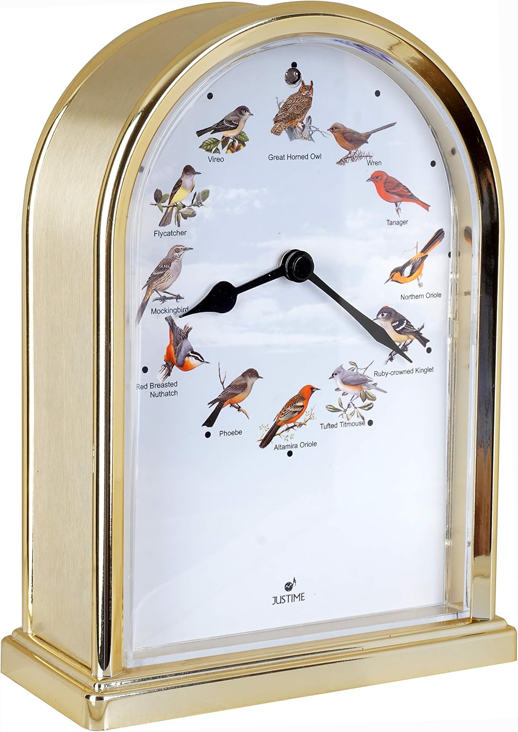 Búho de 7.5 pulgadas de alto colección encantadora reproduce 12 canciones populares de pájaro reloj de mesa Home Deco multicolor selección de regalo