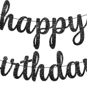KatchOn Cartel de feliz cumpleaños negro con purpurina  10 pies, NO DIY  Cartel de cumpleaños negro  Decoraciones de cumpleaños negras  Cartel negro KatchOn Cartel de feliz cumpleaños negro con purpurina  10 pies, NO DIY  Cartel de cumpleaños negro  Decoraciones de cumpleaños negras  Cartel negro