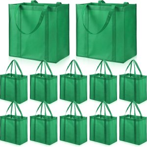 20 bolsas de comestibles reutilizables con asas reforzadas, bolsas de compras grandes y resistentes, bolsas de Navidad 20 bolsas de comestibles reutilizables con asas reforzadas, bolsas de compras grandes y resistentes, bolsas de Navidad