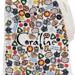 POFULL Regalo inspirado en películas de dibujos animados, regalo de terror, película de fantasía, regalo de cosplay, Bolso de mano coral de dibujos POFULL Regalo inspirado en películas de dibujos animados, regalo de terror, película de fantasía, regalo de cosplay, Bolso de mano coral de dibujos