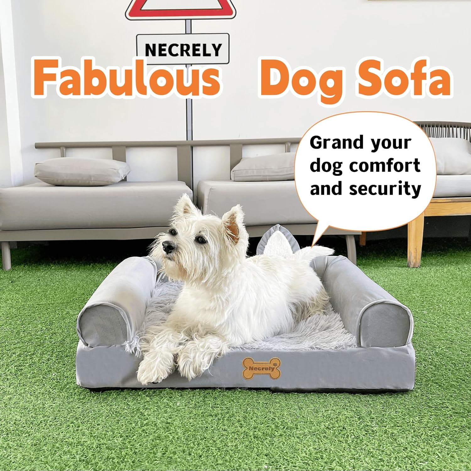 Camas para perros pequeños, medianos y grandes, sofá cama para perros con forro y parte inferior antideslizante de 27.6 x 19.7 x 5.9 pulgadas. Sofá