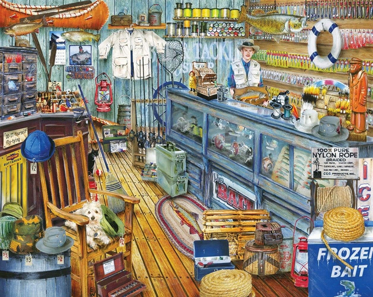 Springbok Rompecabezas The Bait Shop – Rompecabezas de 1000 piezas – Rompecabezas grande de 30 x 24 pulgadas – Hecho en Estados Unidos – Piezas