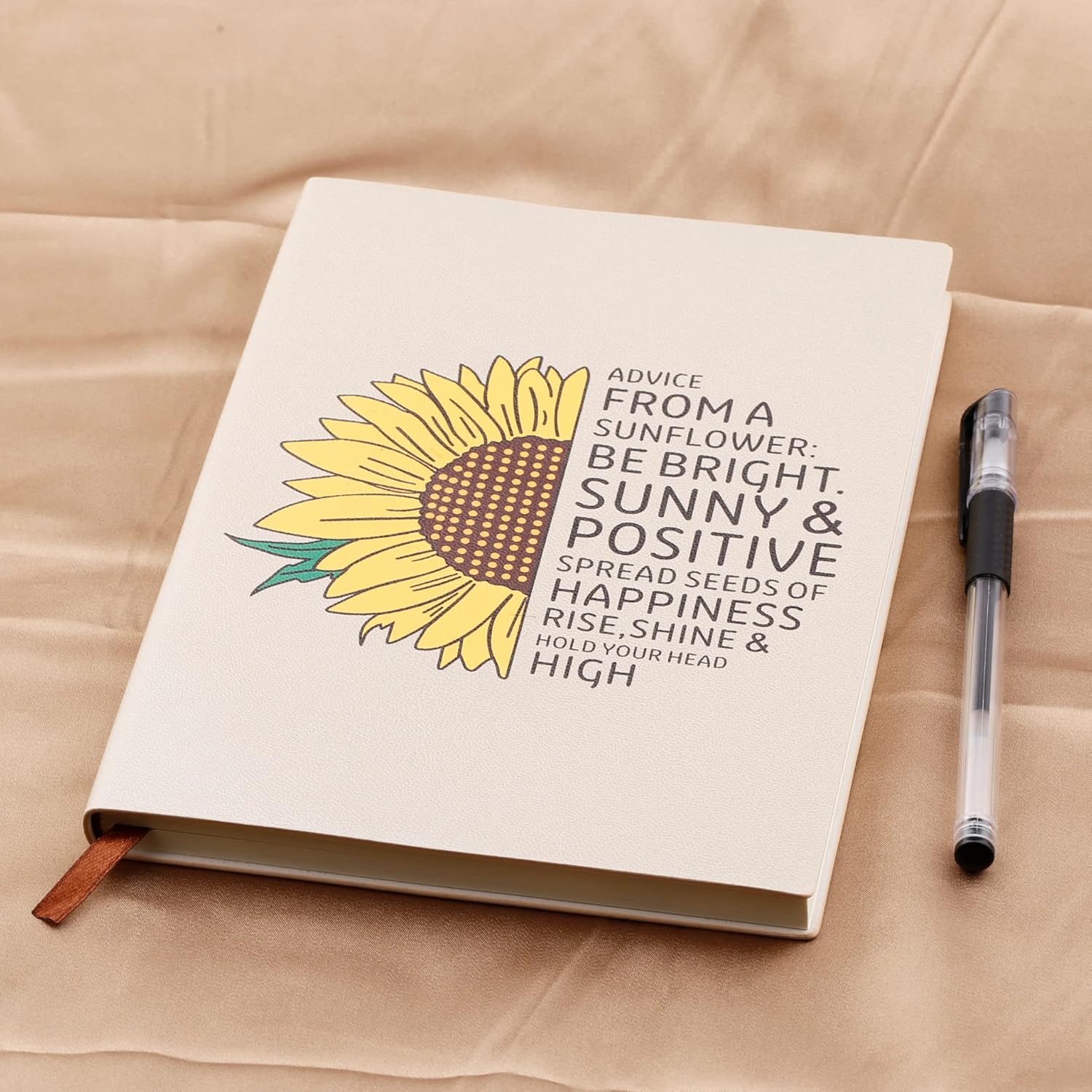 Cuaderno de diario con forro de girasol, regalo de girasol, libro de notas de cuero hecho a mano para hombres y mujeres, 5.75 x 8.25 pulgadas,
