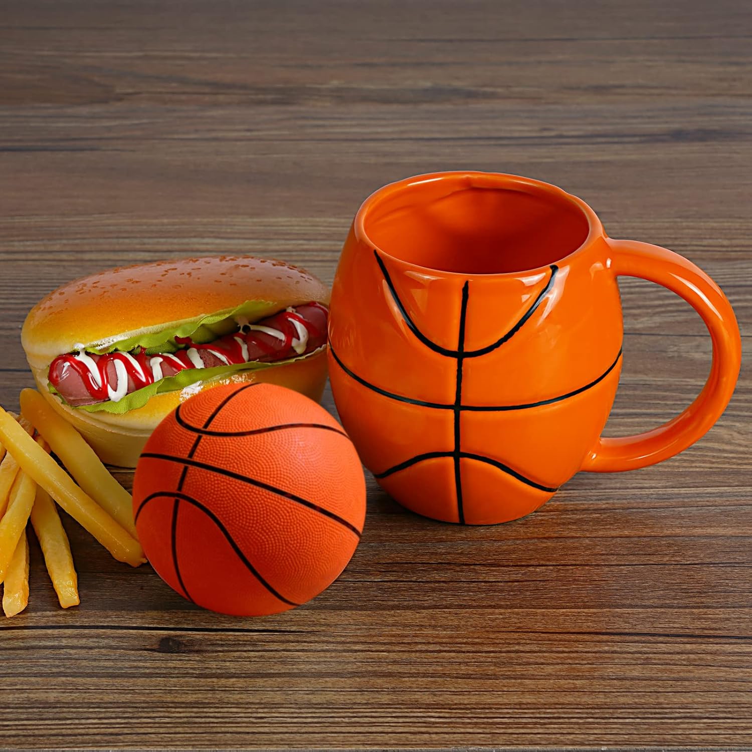 Taza de café de cerámica de baloncesto de 14 onzas, taza de café novedosa para hombres y mujeres, regalos para cumpleaños, Navidad, inauguración de