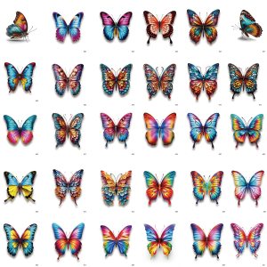 Tatuajes temporales de mariposas coloridas para mujeres, 30 hojas de mariposas 3D, calcomanÃas de tatuaje falsas para niñas, tatuajes realistas de Tatuajes temporales de mariposas coloridas para mujeres, 30 hojas de mariposas 3D, calcomanÃas de tatuaje falsas para niñas, tatuajes realistas de