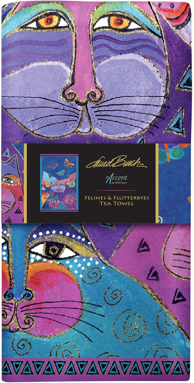 RainCaper Laurel Burch Flutterbyes – Toallas de cocina de 18 x 28 pulgadas, 1 CT  100% algodón súper suave y absorbente